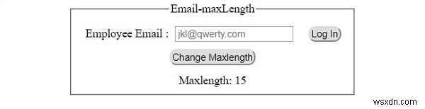 HTML DOM Input Email maxLength Thuộc tính 