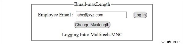 HTML DOM Input Email maxLength Thuộc tính 