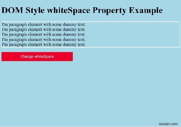 Thuộc tính không gian trắng kiểu DOM HTML 