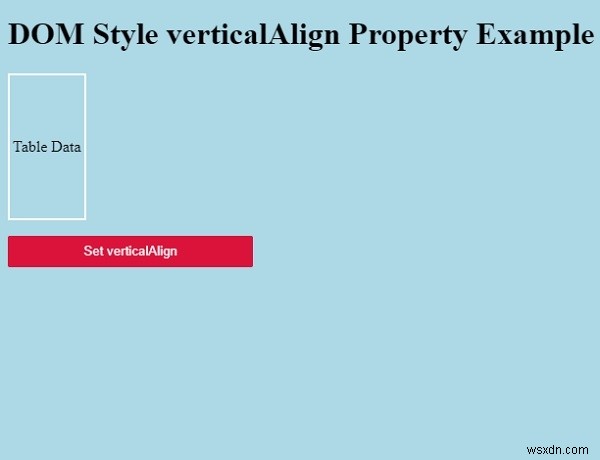 HTML DOM Style verticalAlign Thuộc tính 