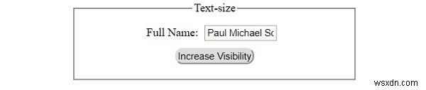 HTML DOM Input Thuộc tính kích thước văn bản 