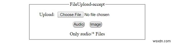 HTML DOM Input FileUpload accept Property 