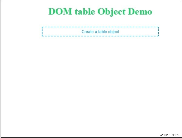 Đối tượng bảng DOM HTML 