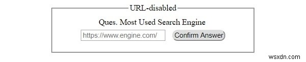 Thuộc tính URL đầu vào HTML DOM bị vô hiệu hóa 