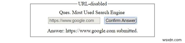 Thuộc tính URL đầu vào HTML DOM bị vô hiệu hóa 