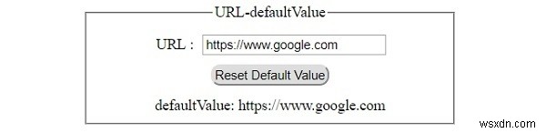 HTML DOM Input URL defaultValue Thuộc tính 