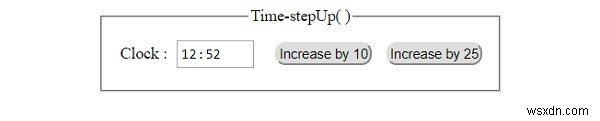 Thời gian nhập HTML DOM StepUp () Phương pháp 