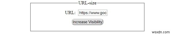 HTML DOM Đầu vào Kích thước URL Thuộc tính 