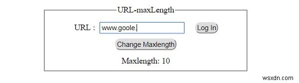HTML DOM Input URL maxLength Thuộc tính 