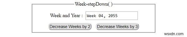 HTML DOM Input Week stepDown () Method 