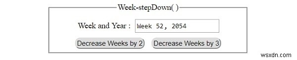 HTML DOM Input Week stepDown () Method 