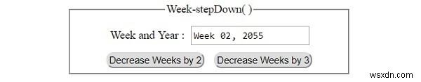 HTML DOM Input Week stepDown () Method 