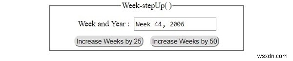HTML DOM Input Week stepUp () Phương pháp 