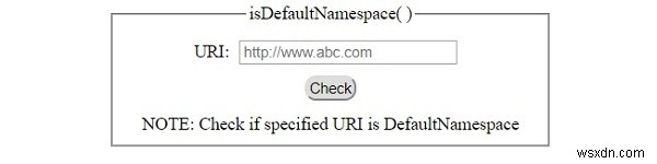 Phương thức HTML DOM isDefaultNamespace () 