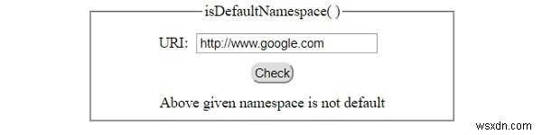 Phương thức HTML DOM isDefaultNamespace () 