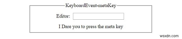 Bàn phím HTML DOM Thuộc tính metaKeyvent 