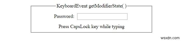 Phương pháp HTML DOM KeyboardEvent getModifierState () 