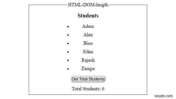 Thuộc tính độ dài DOM HTML 