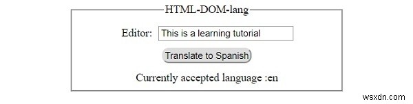 Thuộc tính lang HTML DOM 