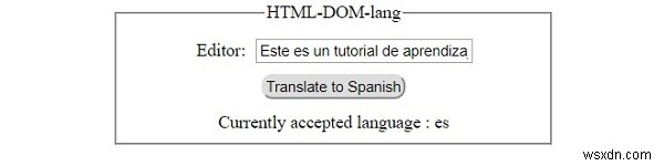 Thuộc tính lang HTML DOM 