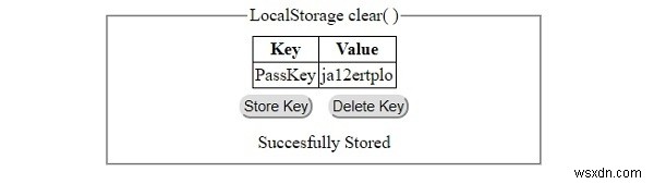 Phương thức clear () HTML DOM Local Storage 