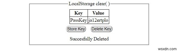 Phương thức clear () HTML DOM Local Storage 