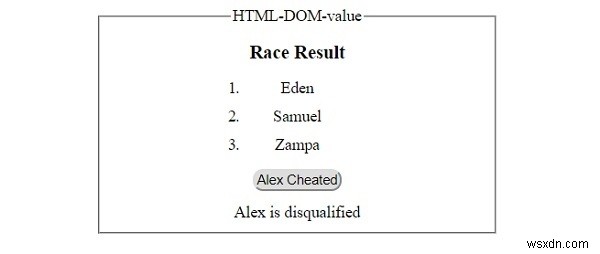 HTML DOM li value Thuộc tính 