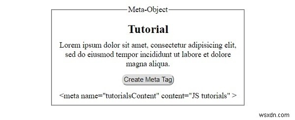 Đối tượng meta DOM HTML 