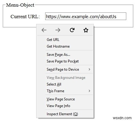 Đối tượng menu HTML DOM 