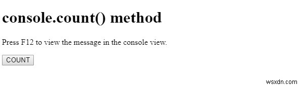 Phương thức HTML DOM console.count () 
