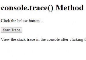 Phương thức HTML DOM console.trace () 
