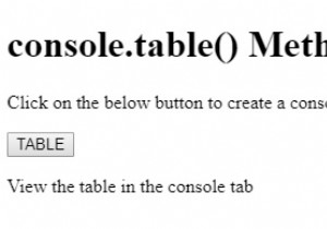 Phương thức HTML DOM console.table () 
