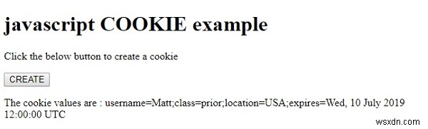 Thuộc tính cookie DOM HTML 