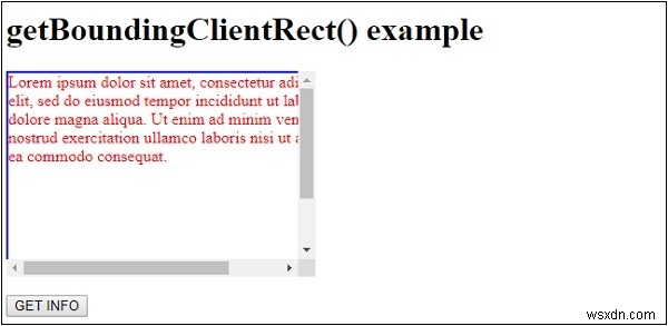 Phương thức HTML DOM getBainstClientRect () 