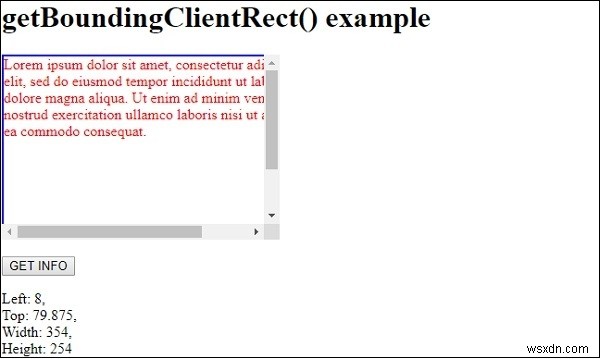 Phương thức HTML DOM getBainstClientRect () 