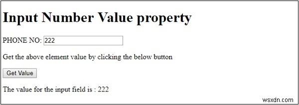 HTML DOM Input Number value Thuộc tính giá trị 
