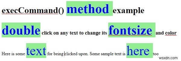 Phương thức HTML DOM executeCommand () 