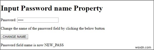 HTML DOM Input Tên mật khẩu Thuộc tính 