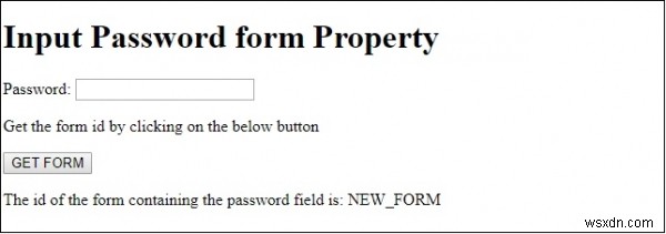 HTML DOM Input Password form Thuộc tính 
