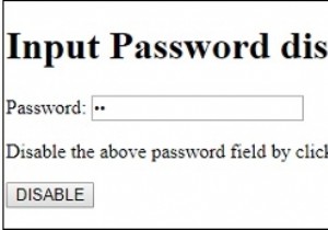 Thuộc tính HTML DOM Input Password disabled