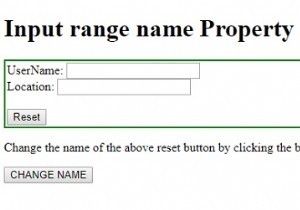 Đầu vào HTML DOM Thuộc tính đặt lại tên 