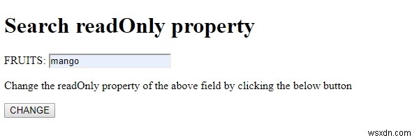 HTML DOM Input Search thuộc tính readOnly 