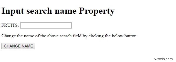 HTML DOM Input Search name Thuộc tính 