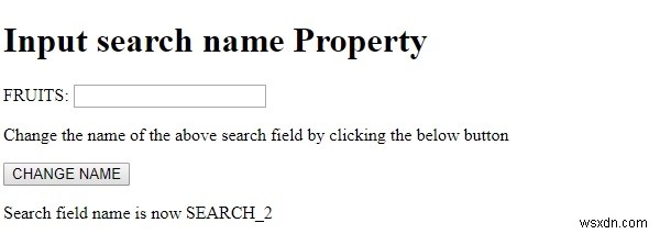 HTML DOM Input Search name Thuộc tính 