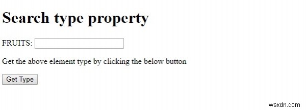 Thuộc tính loại Tìm kiếm đầu vào HTML DOM 