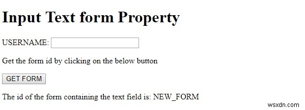 HTML DOM Input Text Form Thuộc tính 