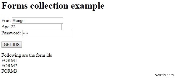 Bộ sưu tập các biểu mẫu DOM HTML 