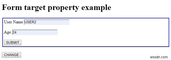 Thuộc tính mục tiêu HTML DOM Form 