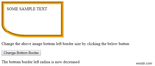 HTML DOM Style borderBottomLeftRadius thuộc tính 