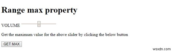 Thuộc tính tối đa của Phạm vi đầu vào HTML DOM 